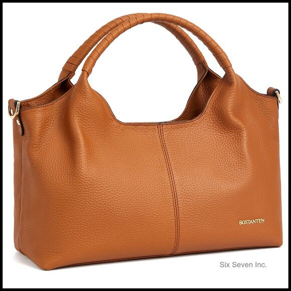 Genuine Leather Satchel Crossbody Shoulder Bag Top Handle Adjustable Strap